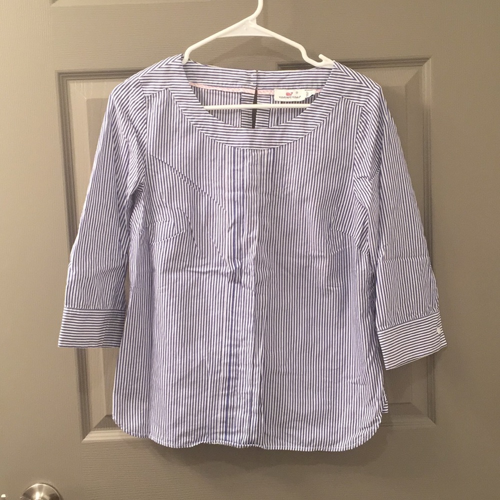 Vineyard Vines Blue and White Striped Blouse